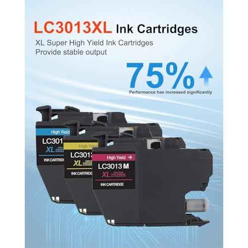 LC3013 Color Ink Cartridges High Yield LC30133PKS XL (LC3013C LC3013M LC3013Y) - Replacement for Brother LC3013 Ink Cartridges Work with MFC-J491DW MFC-J497DW MFC-J690DW MFC-J895DW Printer
