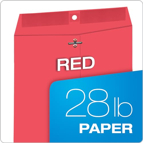 Red 9 x 12 Clasp Envelopes with Gummed Closure, Pack of 10
