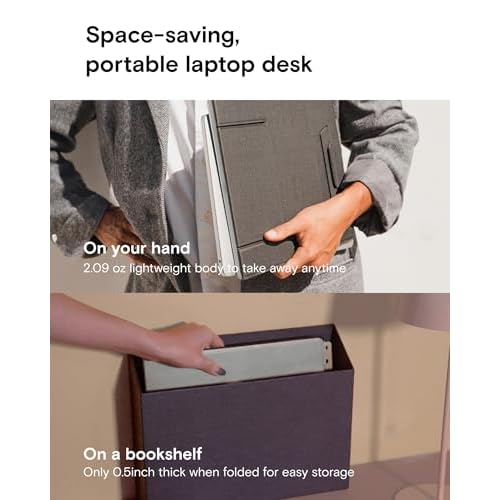 MOFT Folding Laptop Stand Lap Desk, Portable & Mini Computer Stand Laptop Desk for Travel and Home Office, Ergonomic Design with Adjustable Viewing Angles, Lightweight Computer Cooling Riser, Black