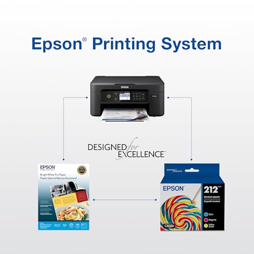 EPSON 212 Claria Ink Standard Capacity Black & Color Cartridge Combo Pack (T212120-BCS) Works with WorkForce WF-2830, WF-2850, Expression XP-4100, XP-4105