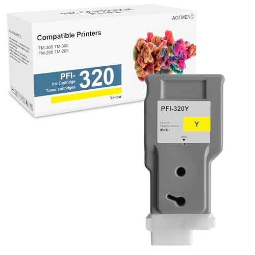 PFI-320Y Ink Cartridge 300ml Pigment PFI 320 2893C001AA Ink Tank Replacement for Canon imagePROGRAF TM-200 TM-205 TM-300 TM-305 (1-Pack, Yellow)
