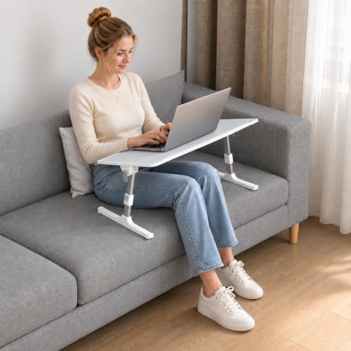 Gray Adjustable Foldable Lap Desk for Bed & Couch - XL Laptop Table