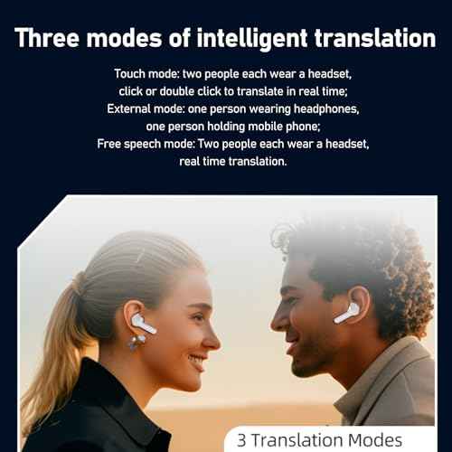 Language Translator Earbuds, Bluetooth 5.3 Instant Translation Device, 3 Modes 137 Languages Online Voice Translator with APP, with Cordless Charging Case, for iOS Android (White)