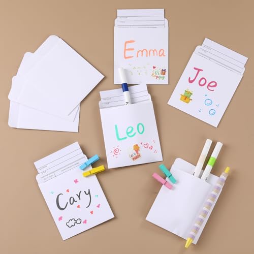 Apprabbr 400 Pcs Library Card Pockets & Due Date Cards Set 3x5 White