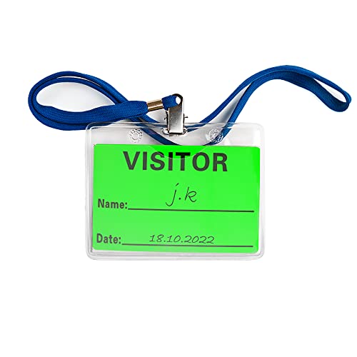 HYBSK Fluorescent Green Visitor Badge Stickers 2x3 in, 300 per Roll, Easy Write-Once Passes