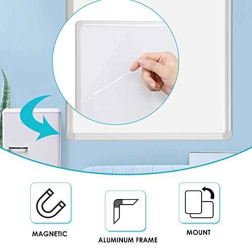 DEVELOP Magnetic White Board Dry Erase, 32 x 44 Inch, Dry Erase Board Aluminum Frame for Wall, Hanging Whiteboard with Detachable Marker Tray for Planning, Kitchen, Memo, School, Home, Office
