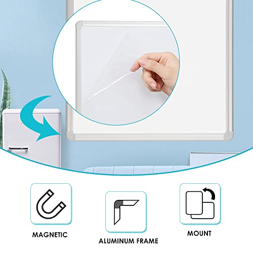 DEVELOP Magnetic Dry Erase White Board 24x36 Inch, Aluminum Frame Wall-Mounted Whiteboard with Detachable Marker Tray & Magnetic Surface for Home Office Classroom Kitchen Memo