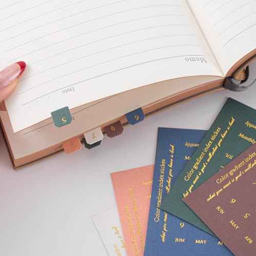 Joez Wonderful 10 Sheets Planner Monthly Tabs, Self Adhesive Tabs Stickers, Planners Index Tabs Calendar Tabs for Planners, Office, Study, Notebook (180 Pcs)