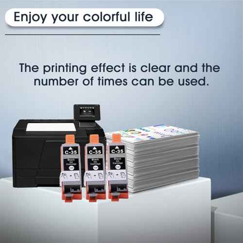 PGI-35 Black Ink Cartridge Replacement for Canon PGI35 35 Ink Work with Canon Pixma iP110 iP100 TR150 Printers (3 Black)