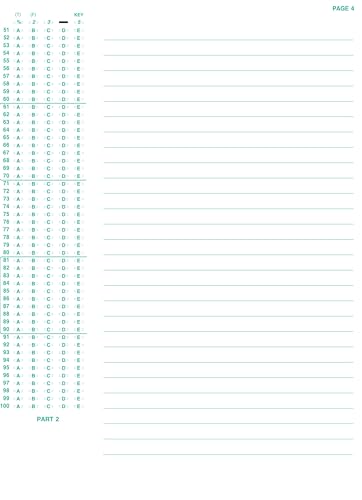 TestingForms TEST-886E 100-Question Scantron Compatible Testing Forms (25 Sheet Pack)