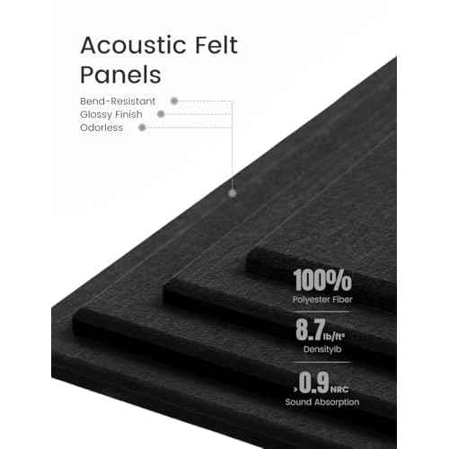 Felt Bulletin Board Tiles -28"x18" Cork Board Alternative for Office Decor, Push Pin Board Wall Organizer 6-Pack - Black