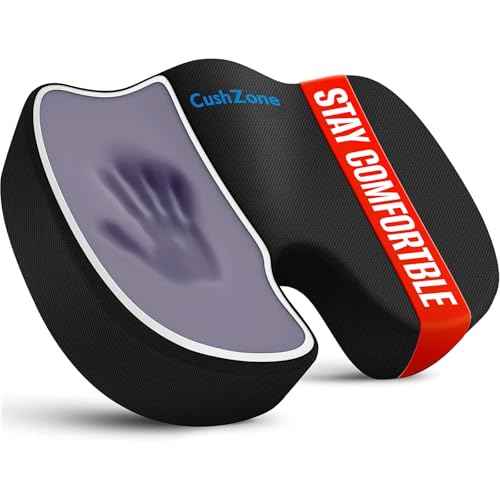 Seat Cushion, Memory Foam Cushion for Office Chair, Car Seat, Airplane, Chair Pad for Postpartum Pregnancy, Sciatica Tailbone Back Pain Relief for Long Sitting Workers, Car Drivers, Black