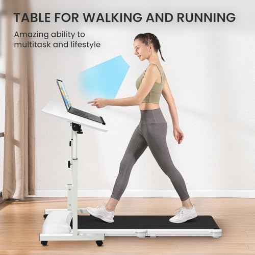 Aconcept Tiltable Small 32 x 16 inch Standing Desk, White Sit Stand Up Rolling Desk with Wheels, Height Adjustable 25-44" for Tablet Laptop and Walking Pad