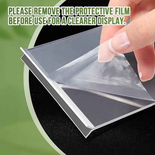 Acrylic Sign Holder 5x7, 25 Pack Clear Double Sided Table Menu Vertical Display, Plastic Flyer Display Stand, Paper photo Plastic Sign Frame Suitable for Restaurants Office Store Hotels, Show Fair