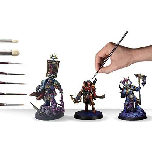 FOXBITE 7 Set Brushes for Miniature Painting Synthetic Modeling Pieces Fine Detail Paint Brush Miniature Painting Kit Mini Paints Acrylic for Warhammer minipainting