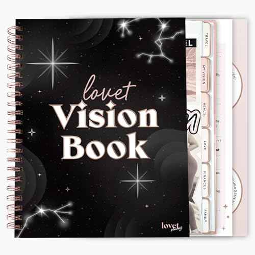Vision Board Book LUXE - Journal with Integrated Vision Boards, Categorized Dreams, and Gratitude Rituals - Black