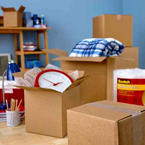 Scotch Box Lock Packaging Tape, 4 Rolls with 4 Refillable Dispensers, 1.88 in x 54.6 yd, Extreme Grip Packing, Shipping and Mailing Tape, Sticks Instantly to Any Box (3950-4RD)