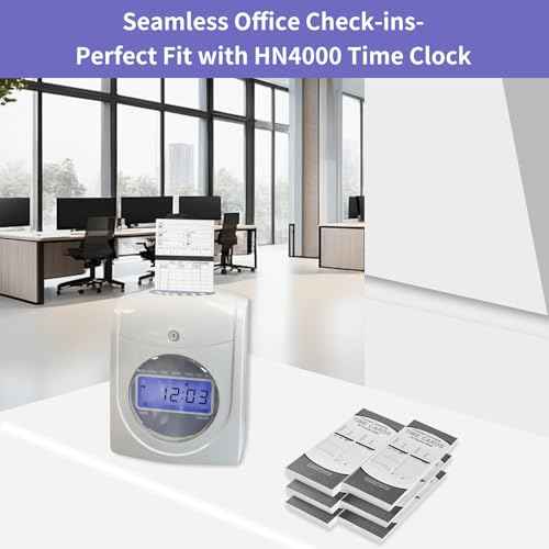 300 HN4000 Time Cards for Employee Time Clocks, Compatible with HN4000, HN2000, HN2500, HN4500, Card Numbers 1-50, Pre-Punched Holes, 6 Boxes of 50 Cards, Separate Packaging
