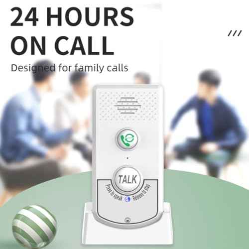 2 Way Talk Doorbell Voice Intercom, Home Caregiver Pager Intercom Super Long Range 1000ft Intercomunicador Indoor Outdoor System for Home Hospital Office (White)