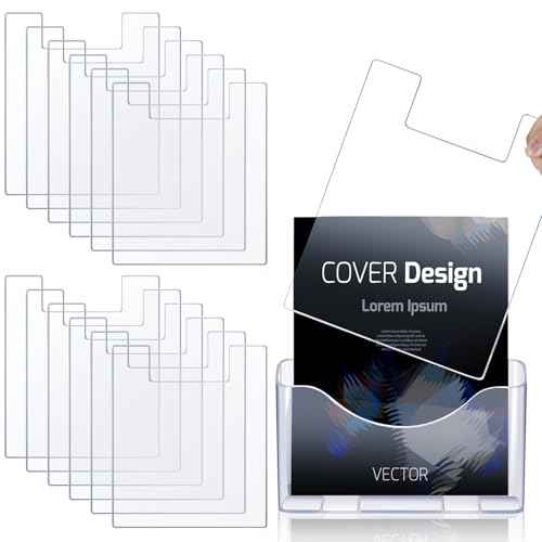 8'' x 10'' Clear Acrylic Literature Shield for 8. 5'' x 11'' Brochure Magazine Holders Clear Brochure Holders Shield to Keep Papers from Falling Forward for Marketing Store Shopping Office(12 Pcs)