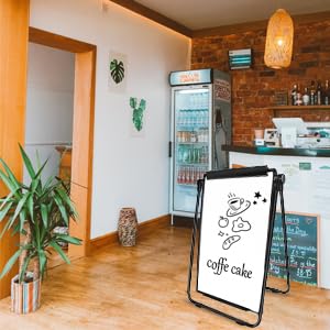 SCZS 40x28 Black Double Sided Magnetic Whiteboard with Adjustable Stand