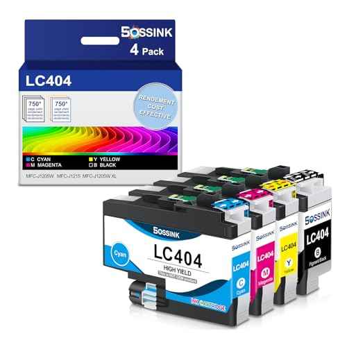 LC404 Ink Cartridges Compatible Replacement for Brother LC404 BK/C/M/Y High Yield Work for Brother MFC-J1205W MFC-J1215W MFC-J1205W XL Printer (4-Pack,1BK1C1M1Y)