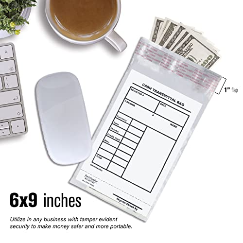 BankSupplies 6 x 9 inch Tamper-Evident Cash Transmittal Bags (Case of 100)