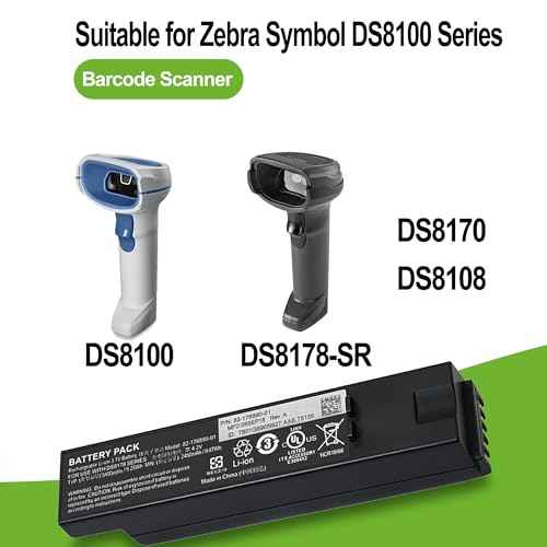 3400mAh Replacement Battery for Zebra DS8178 DS8100 DS8170 DS6878-SR Scanner, BTRY-DS81EAB0E-00/82-176890-01/AS-000231, High-Capacity Li-ion Battery for Extended Performance,1 Pack (DS8170)
