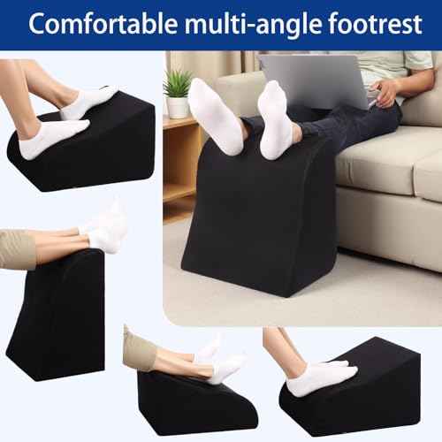 Foot Rest for Under Desk at Work Ergonomic Under Desk Footrest£¬Support Foot Pillow Double-Sided Footstool£¬ for Office, Home & Gaming Leg Elevation Pillow Black