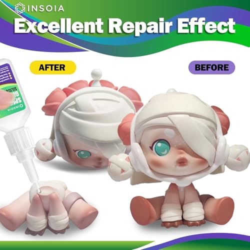 INSOIA Clear Silicone Glue 20g with Precision Tips - Strong Waterproof Bond