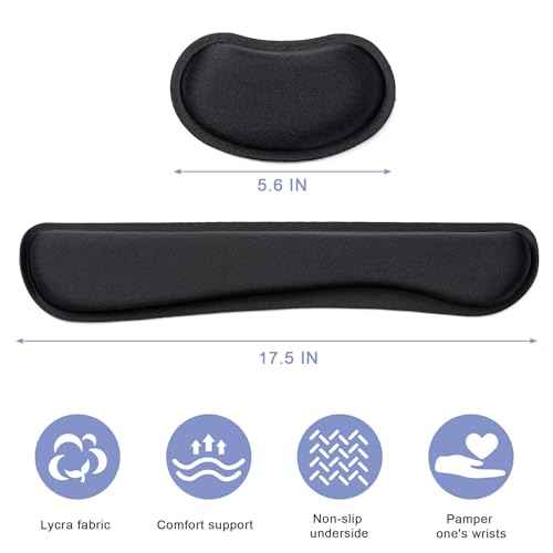 Hoewina Keyboard Wrist Rest,Ergonomic Wrist Rest,Superfine Fabric and Gel Memory Foam Wrist Pad for Computer Keyboard for Easy Typing & Pain Relief, Suitable for Office, Family, Outdoor, Black