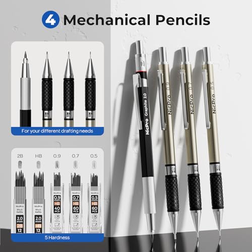 Nicpro 30PCS Professional Drafting & Geometry Tools Set with Case