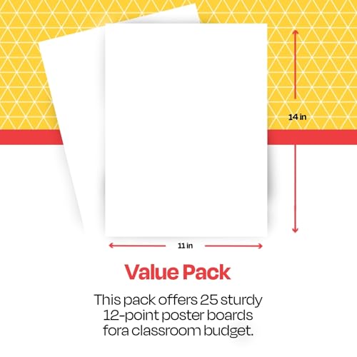 School Smart Poster Board White 11 x 14 Inches Pack of 25