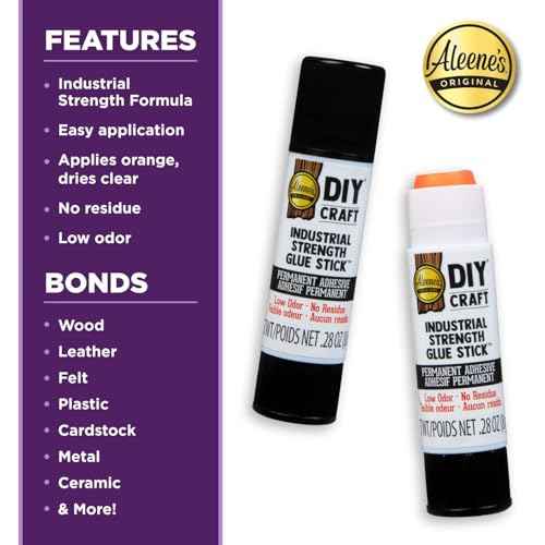 Aleene's DIY Craft Industrial-Strength Glue Sticks, Permanent Bond for Easy Repair, 2 Pack
