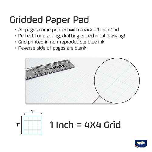 Maped Helix Bond Pad, 4 X 4 Grid, 17 x 22 Inches, 50 Sheets, White (37996)