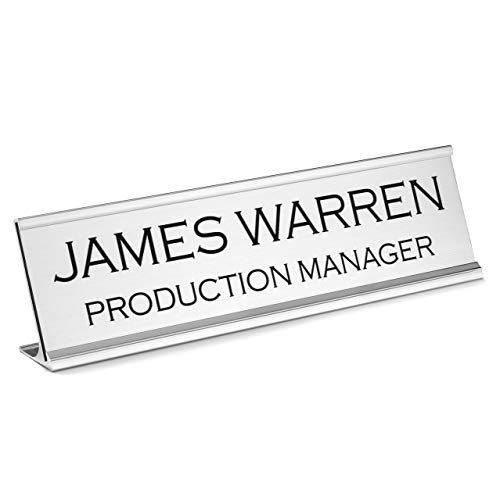 Providence Engraving Custom 2x8 Name Plate with Aluminum Holder - US Made