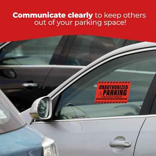 100 MESS Parking Violation Stickers - Hard to Remove - No/Unauthorized Parking Warning Stickers - Super Sticky - 8x5 in (Red, 100)