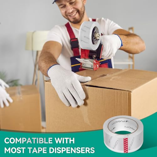 FugaCity Clearer Packing Tape Refills (36 Rolls),Heavy Duty Packaging Tape for Moving Sealing, Moving Supplies Shipping Tape,2.7 Mil Thick, 1.88 in Wide,65 Yards Per Roll,Total 2340 Yards