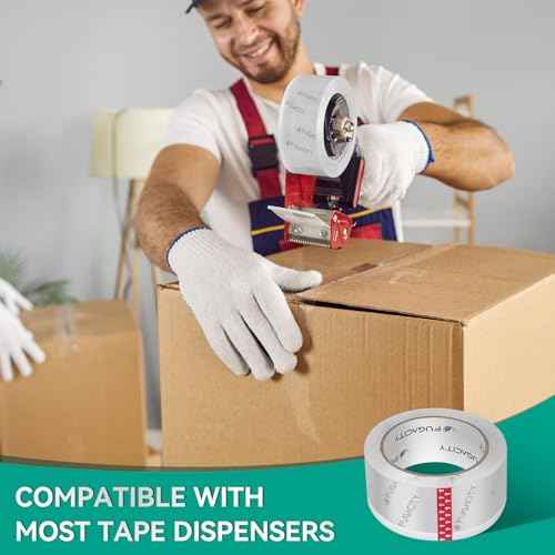 FugaCity Clear Packing Tape Refills (36 Rolls),Heavy Duty Packaging Tape for Moving Sealing, Moving Supplies,2.7 Mil Thick, 1.88 in Wide,65 Yards Per Roll,Total 2340 Yards