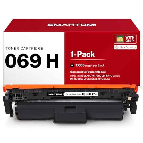 069H 069 Black Toner Cartridges High Capacity Compatible Replacements for Canon 069 069H Black Works with Canon Color imageClass MF753Cdw MF751Cdw LBP674Cdw LBP674C MF750C SeriesPrinter 1-Pack