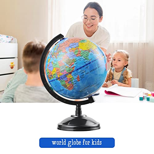 VAP 6 Inch Interactive World Globe for Kids & Students – Educational Earth Globe with Stand