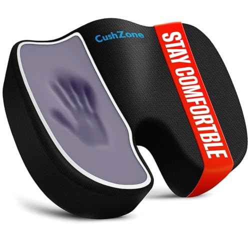 Seat Cushion, Office Chair Cushions, Car Seat Cushion, Non-Slip Sciatica & Back Coccyx Tailbone Pain Relief Chair Pad, Memory Foam Pillow for Computer Desk, Wheelchair, Driving(Black)