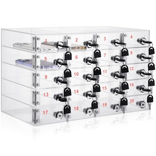 Layhit 20 Slots Cell Phone Locker Box for Classroom School Office