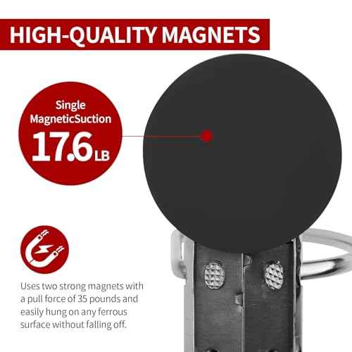 5 Pack 3 Ring Binder Mechanism 1.5 Inch Hanging Binder Rings for 8.5 x 11 Inch Sheets, Magnetic D Rings