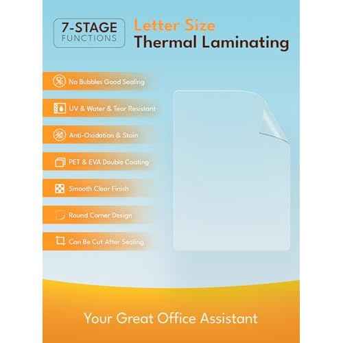 Uinkit 3Mil Laminating Pouches, 30-Pack Letter Size (8.5x11 Inches) - Thermal Laminating Sheets for Documents, Photos, Crafts - Bubble-Free, Crystal Clear Finish for Use with Laminator Machine