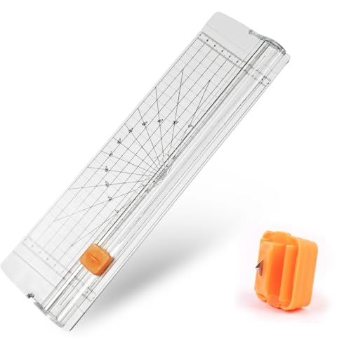 14-Inch Dual-Blade Paper Cutter with Adjustable Guide & Built-in Tape Measure