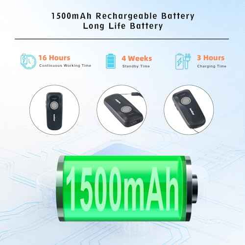 Sumicor Portable 2D Bluetooth Barcode Scanner, 1500mAh Rechargeable Battery with Level Indicator £¦ Volume Keys, 3-in-1 Bluetooth & USB Wired & 2.4G Wireless Mini QR Barcode Scanner