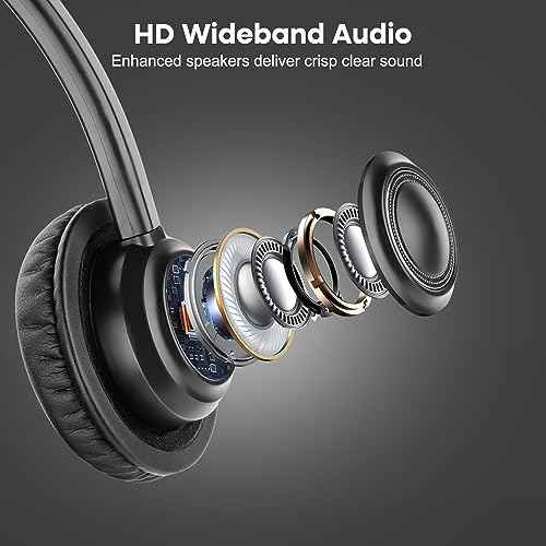 MAIRDI Telephone Headset with RJ9 Jack & 3.5mm Connector for Landline Deskphone Cell Phone PC Laptop, Office Headset with Microphone for Call Center, Work for Cisco Phone 7941 7965 6941 7861 8811