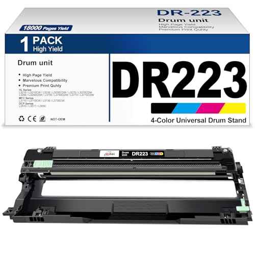 1-Pack DR223CL DR-223CL Drum Unit Universal Black Cyan Magenta Yellow Replacement for Brother DR223CL DR223 Work with Brother HL-L3270CDW Toner MFC-L3770CDW DCP-L3510CDW (1-Pack, Universal BK/C/M/Y)