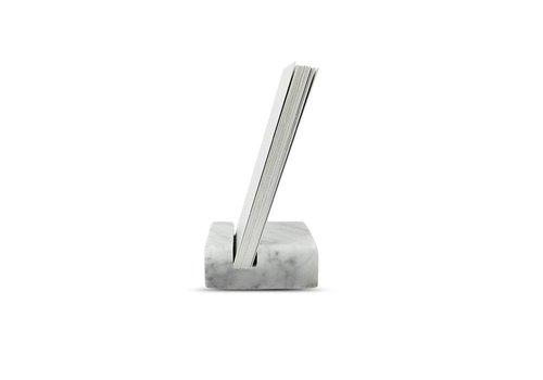 Birsppy Vertical Business Card Holder White Carrara Marble